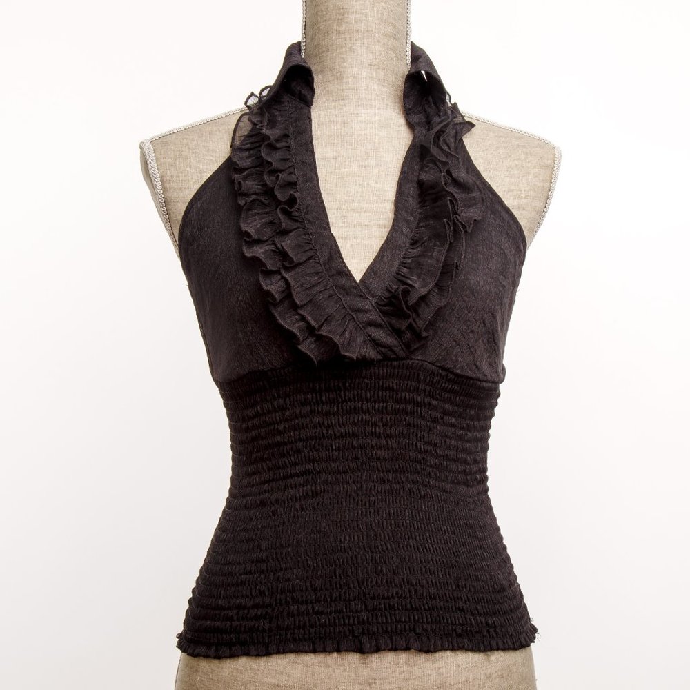 Black  Ruffle Top
